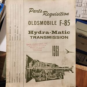 Requisition form for a 1961 Oldsmobile F-85/Hydra-Matic transmission